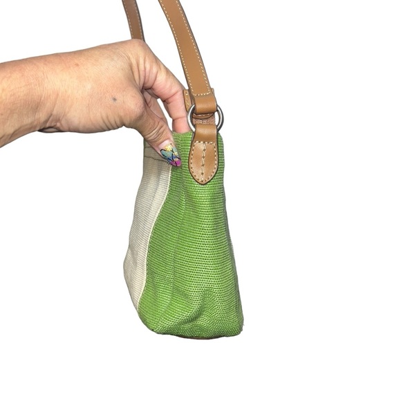 Vintage Y2K Relic Green Cream Mini Shoulder Crossbody Canvas Purse - Picture 5 of 15